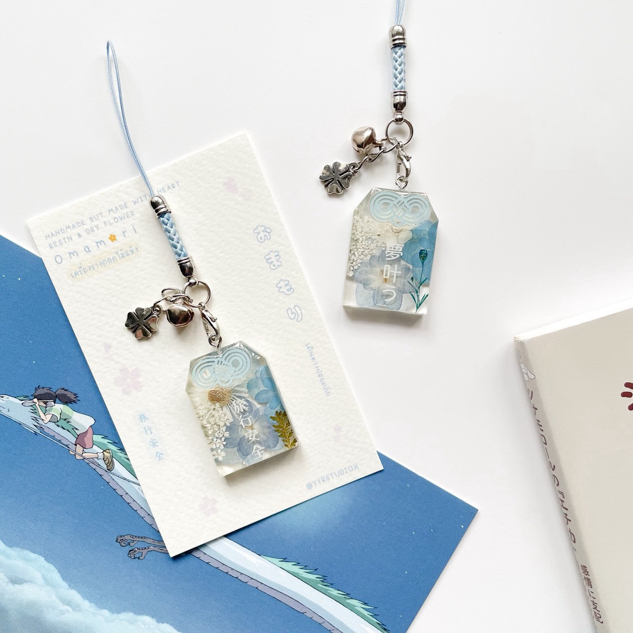 BLUE HYDRANGEA OMAMORI RESIN